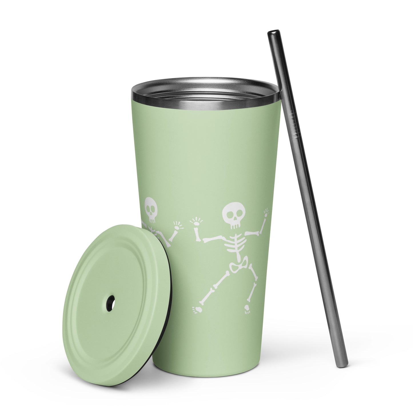 Dancing Skeletons Insulated tumbler with a straw