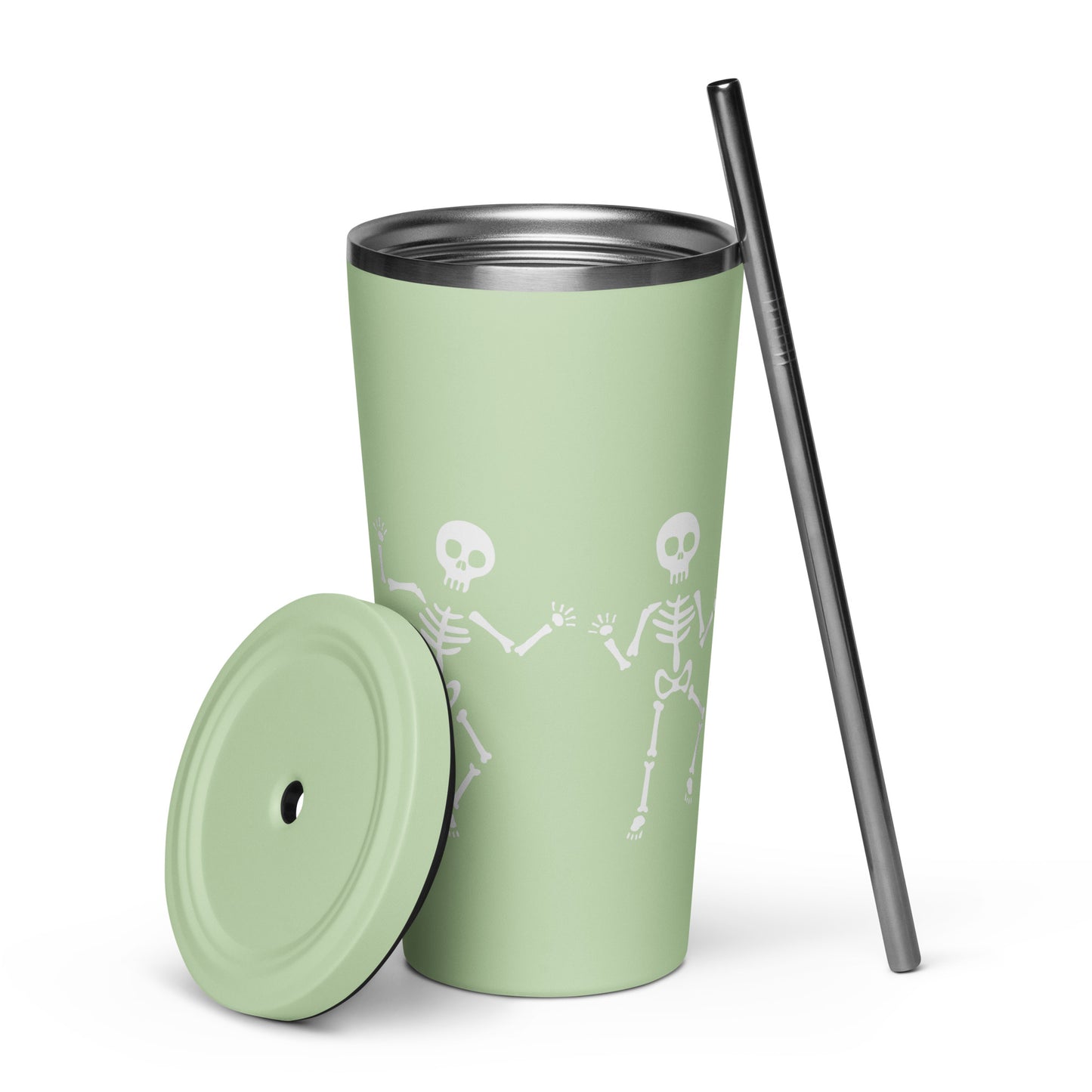 Dancing Skeletons Insulated tumbler with a straw