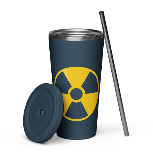 Radiation Symbol Insulated tumbler with a straw