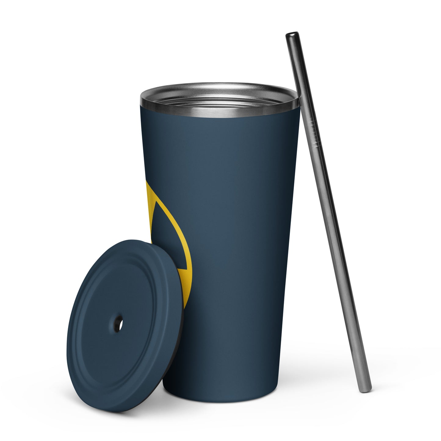 Radiation Symbol Insulated tumbler with a straw