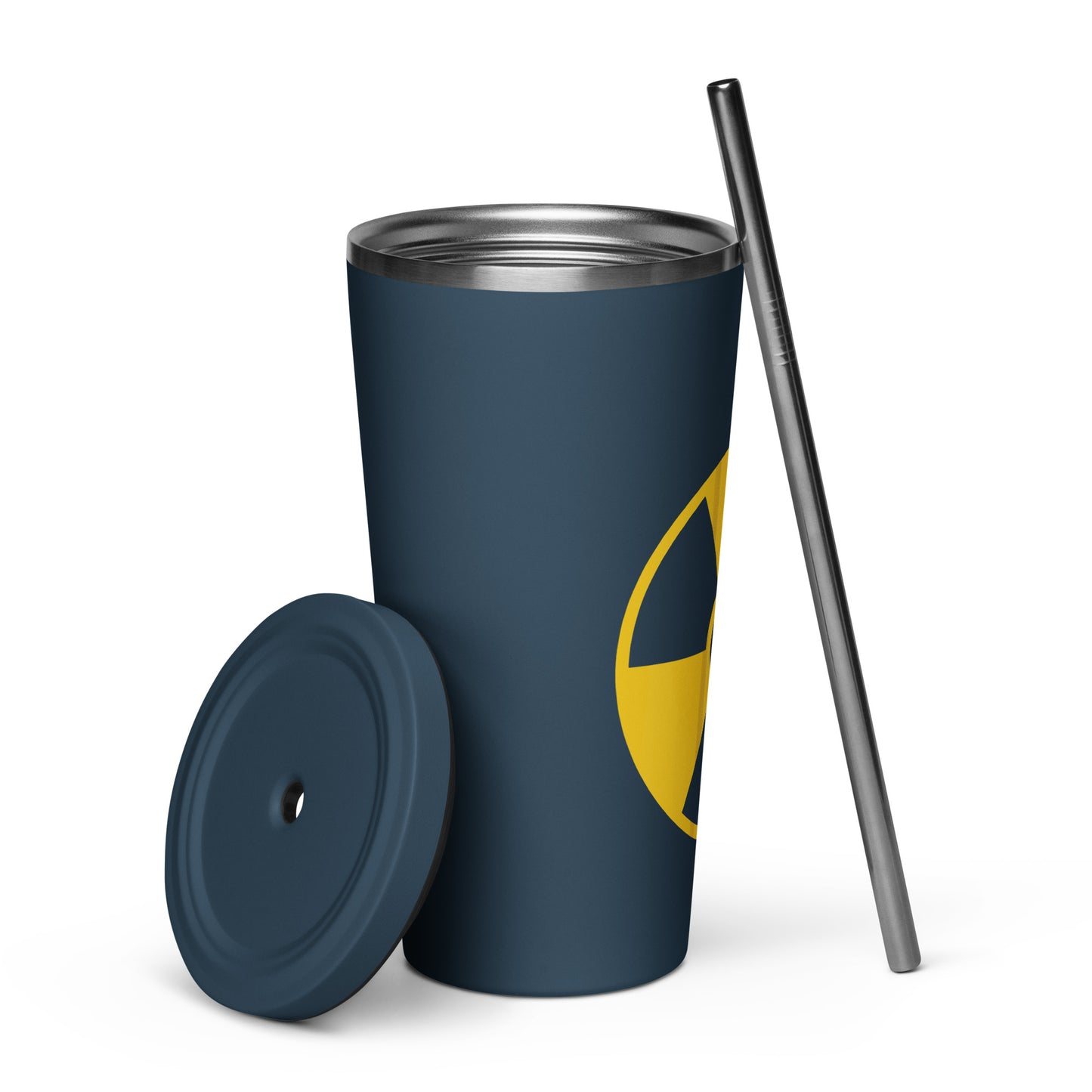 Radiation Symbol Insulated tumbler with a straw